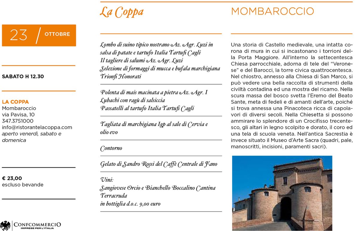 23 ottobre di "gusto" con i #weekendgastronomici #confcommerciomarchenord