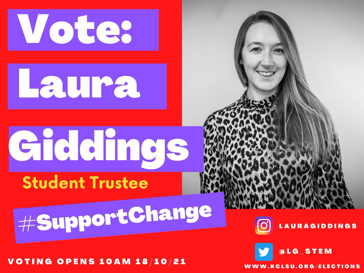 LG_STEM's tweet photo. #VoteNow

I am standing for #election to become a @KingsCollegeLon @kclstudent #StudentTrustee.

Supporting the strategic future of #KCLSU by using my decision-making powers on the Board of Trustees.

#SupportChange #KCLSUElections2021 #StudentElections https://t.co/S74JhyL86r