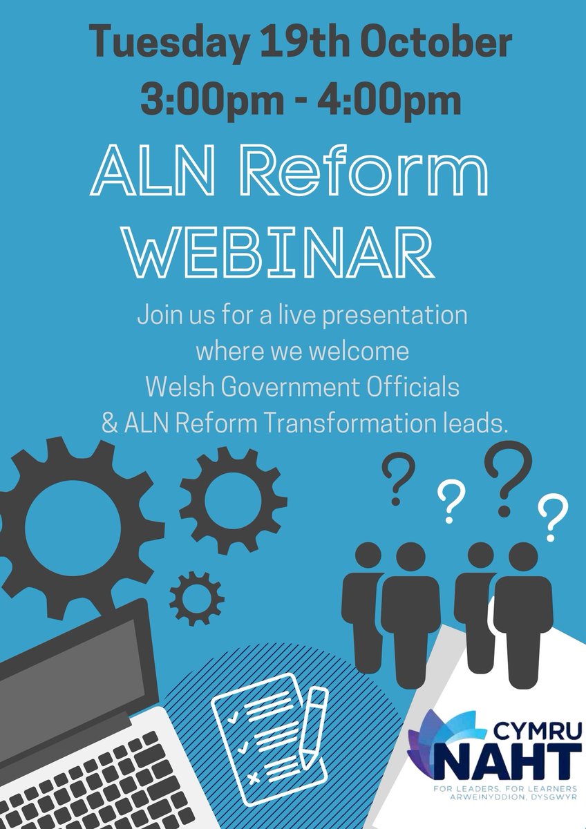 CymruNAHT's tweet image. Still time to register your attendance for the ALN Reform presentation tomorrow: 
Register your attendance here.  eventbrite.co.uk/e/naht-cymru-a…
@NAHTnews #ALNReform #ALN