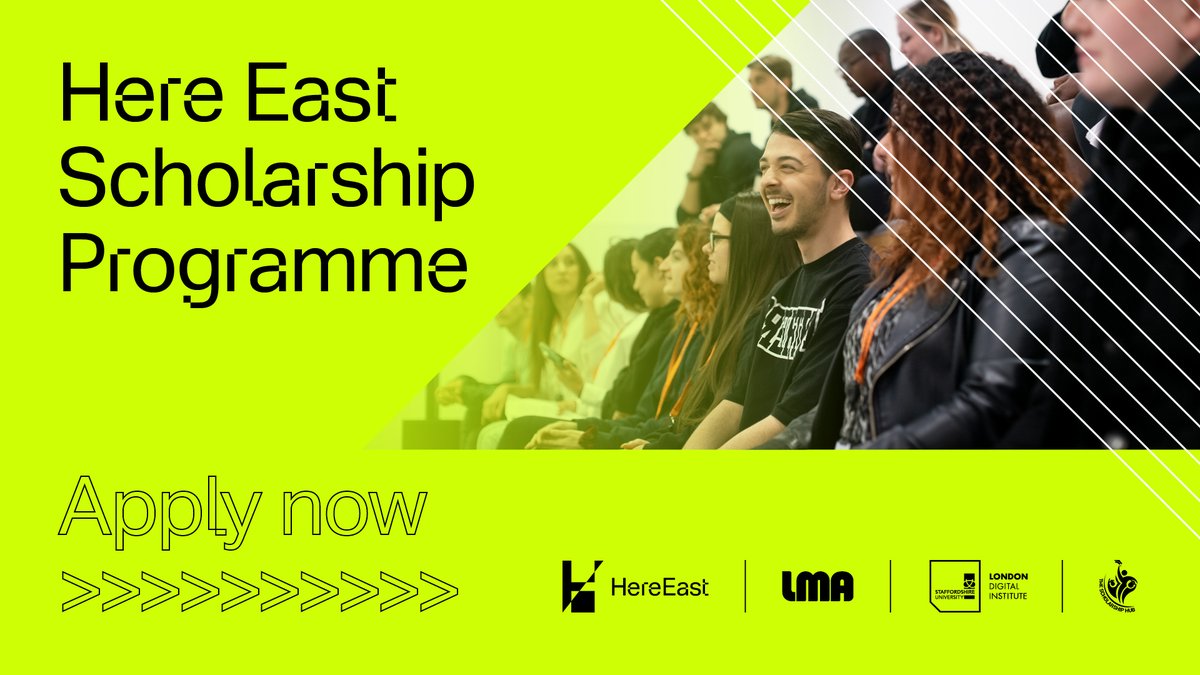 It's back! Applications are open for the #HereEast Scholarship Programme with a full scholarship to #StudyHere at @staffsunildn or <a href="/lmauniofficial/">LMA</a>

Our 2020 awardees are now studying courses at LMA and Staffordshire University London 🎓 

Find out more: bit.ly/3lQoixx