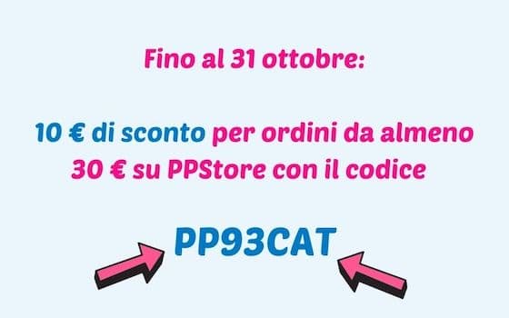 Extra promo: fino al 31 ottobre 2021 sconto immediato di 10 € per ordini da almeno 30 €* nel PPStore!

Come?

Utilizzando in corso d’ordine il codice:

👉  PP93CAT

prontopannolino.it/it/ppstore

* pannolini esclusi