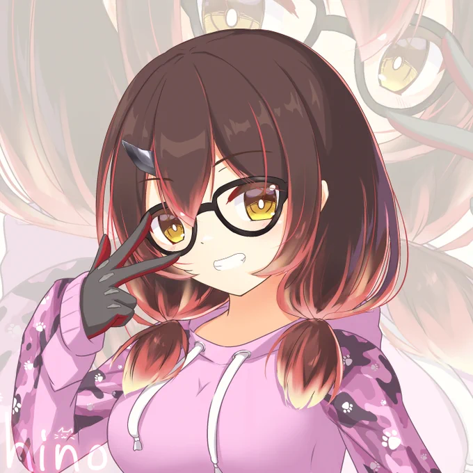 アイコン風 ロボ子さん メガネ有無
 #ロボ子Art 