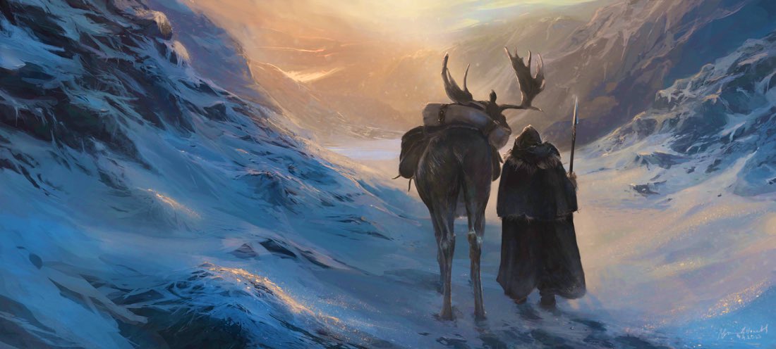 BranTallhart's tweet photo. The direwolf did not like the way that Coldhands smelled. Dead meat, dry blood, a faint whiff of rot. And cold. Cold over all.

Bran: „The ranger ...“
Leaf: „He cannot come.“
Bran: „They'll kill him.“

Leaf: „No. They killed him long ago.“

———    Bran Stark and Leaf, asoiaf https://t.co/7A2W8V4ned
