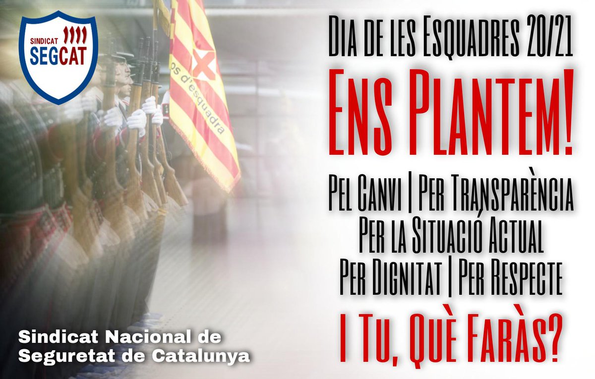 Seg_Cat's tweet photo. 🚨 Avui ja han començat les celebracions del Dia de les Esquadres a les diferents Regions Policials i el dia 22 d'Octubre es fa l'Acte Central.
✊🏻 Nosaltres ens PLANTEM! Pel canvi, per transparència, per la Situació Actual! I TU, QUÈ FARÀS?
#ResACelebrar
#EnsPlantem
#PerDignitat https://t.co/D0gvNBJuMs