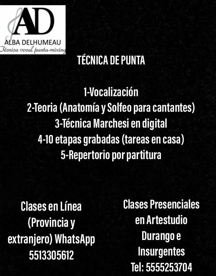Clases Presenciales (media hora ó una hora)
Clases en línea (individuales y grupales)
Diferentes costos y diferentes horarios