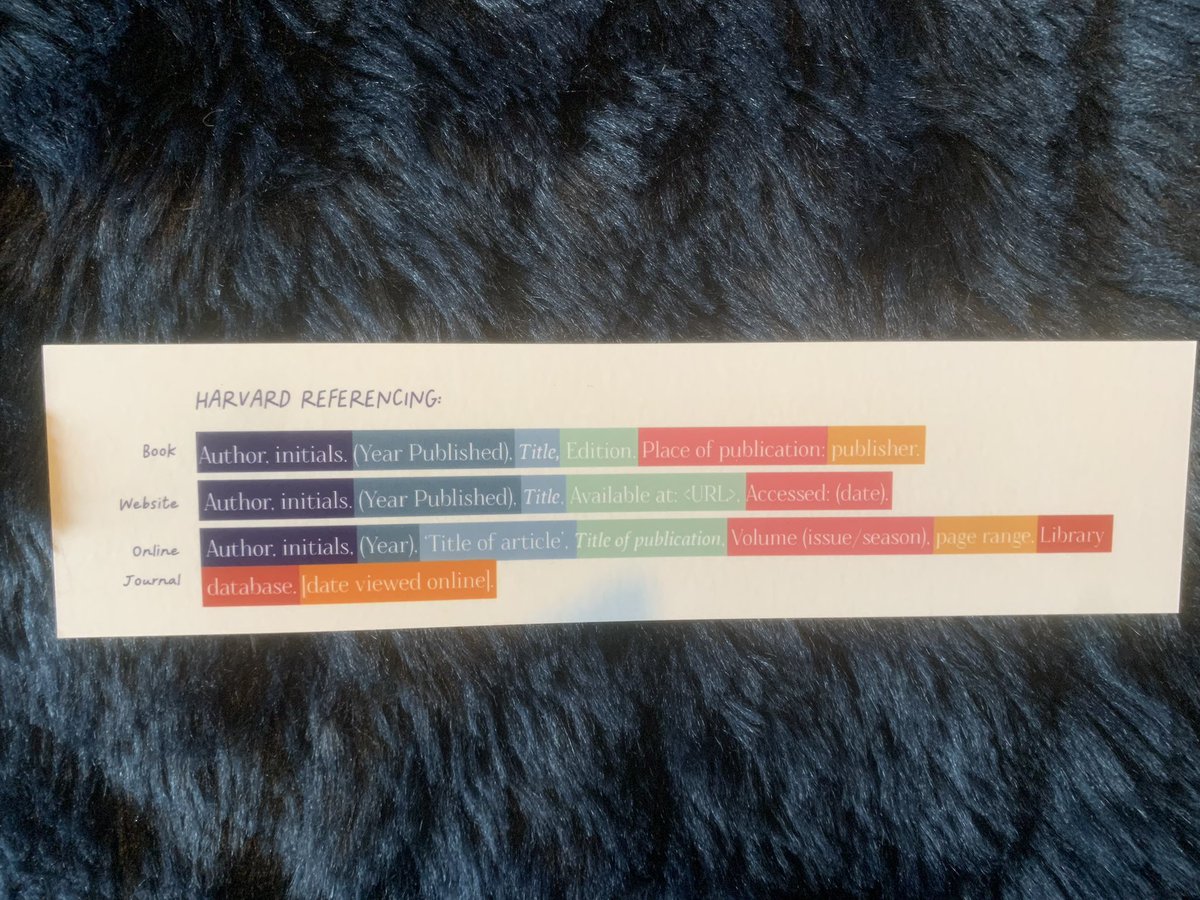 PUNC21kayleigh's tweet image. Cute little bookmark #punc21 #harvardreferencing