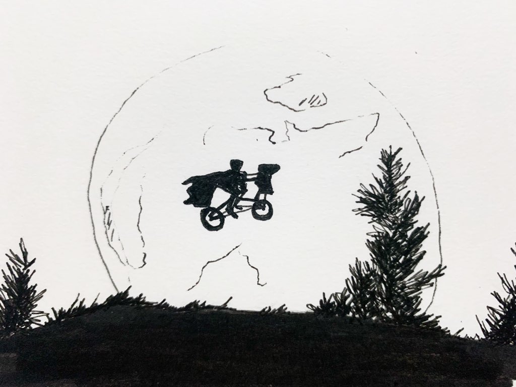 BLouDesign's tweet image. 18. Moon #inktober #inktober2021