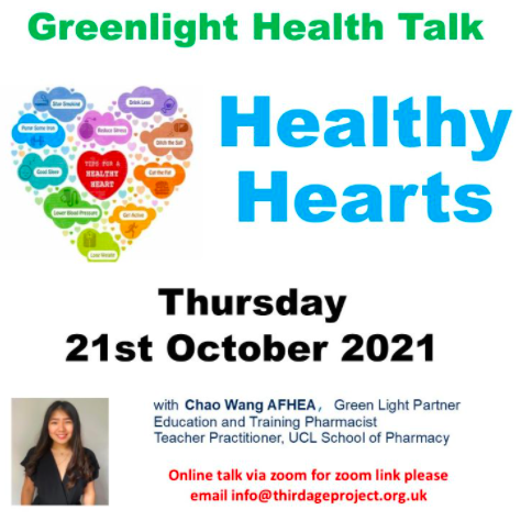 RecommendMeApp's tweet photo. ❤️  Importance of a Healthy Heart
Thursday | @ThirdAgeProject  | FREE

Greenlight Pharmacist and University lecturer Chao Wang is giving another of her expert health talks this Thursday, on how you maintain a Healthy Heart + Q&amp;A.

Sign up - https://t.co/VFtpDSYIWr https://t.co/5fEcIwxNek