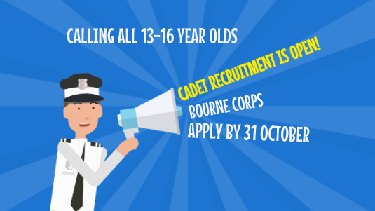 Cadet recruitment is now open for #Bourne corps only.

If you're aged between 13 and 16 years old and have an interest in policing, apply to join us here ow.ly/Zc2T50GsYJ1

#WeAreLincolnshirePolice