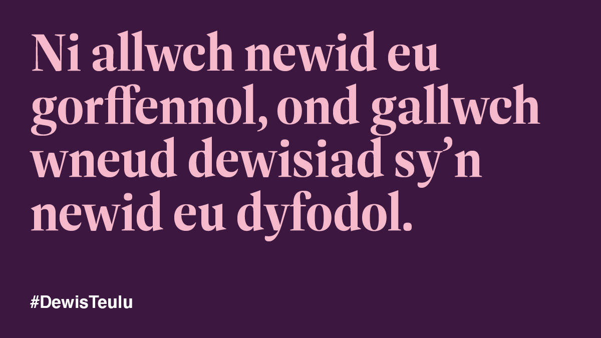 Wedi ystyried mabwysiadu?

#WythnosMabwysiadu yma rydym eisiau agor eich calonnau a meddyliau tuag at y plant sy’n aros i gael eu mabwysiadu.

Pan fyddwch chi’n mabwysiadu, nid dewis plentyn yn unig ydych chi - rydych chi’n #DewisTeulu.

Mwy yma 👇
adoptcymru.com/home.php?page_…