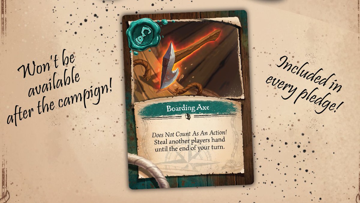 Another sweet Kickstarter exclusive available for our Forgotten Treasure Kickstarter campaign: the Boarding Axe

Get yours now! bit.ly/FTKickstarter

#boardgame #kickstarter #crowdfunding #cardgame  #forgottentreasuregame #livenow #kickstartercampaign