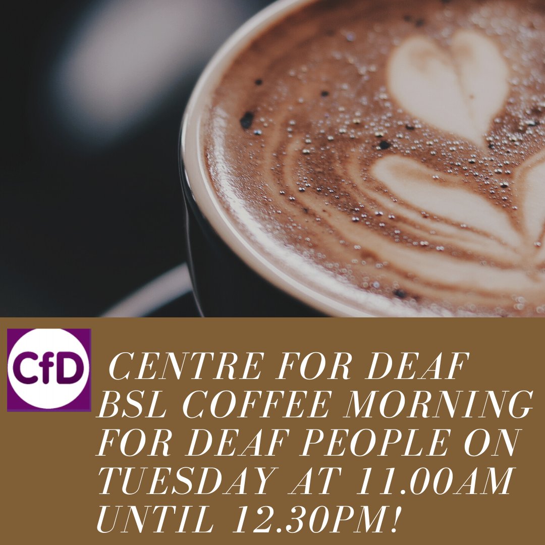 Centre for Deaf BSL Coffee Mornings for Deaf People on Tuesday from 11.00am until 12:30pm on Zoom.!!!
So come and join us! Please share with Friends and Family, everyone is welcome!
Click here to join the conversation: 👇us02web.zoom.us/j/84730841923
#deaf #HardofHearing #deafawareness