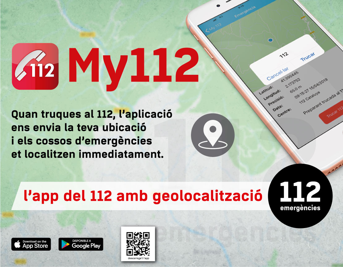 #BonDia

Si et perds, et desorientes o tens un accident a muntanya ⛰, truca al <a href="/112/">112</a> a través de l’app gratuïta #My112

D’aquesta manera, ens enviaràs les teves coordenades i els serveis d’emergències et podran localitzar ràpidament