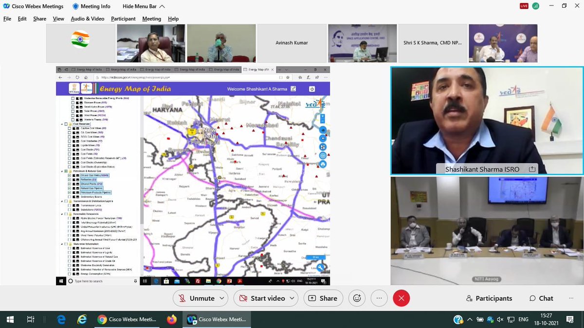 NITIAayog's tweet photo. Data in #GeospatialEnergyMap includes 27 layers from multiple sources. Benefits of GIS-based energy map include policy development and planning, investment guidance for financial institutions, disaster management and emergency response - Shashikant Sharma, @ISRO. https://t.co/vCsBvel5ew