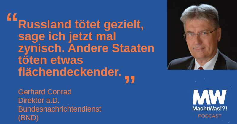 MachtWas!?! (@machtwas_me) on Twitter photo Der pensionierte Agent Gerhard Conrad spricht im MachtWas!?!-Podcast über das Geheimagententum in Europa.
Wer noch nicht genug vom <a href="/bundesnachricht/">BND - Dienste Satire Account</a> hat, freut sich auf Teil 2 oder hört hier rein: machtwas-podcast.podigee.io/39-isabelle-ka…
#JamesBond #geheimdienst #bundeswehr #Afghanistan #BND Der pensionierte Agent Gerhard Conrad spricht im MachtWas!?!-Podcast über das Geheimagententum in Europa.
Wer noch nicht genug vom <a href="/bundesnachricht/">BND - Dienste Satire Account</a> hat, freut sich auf Teil 2 oder hört hier rein: machtwas-podcast.podigee.io/39-isabelle-ka…
#JamesBond #geheimdienst #bundeswehr #Afghanistan #BND