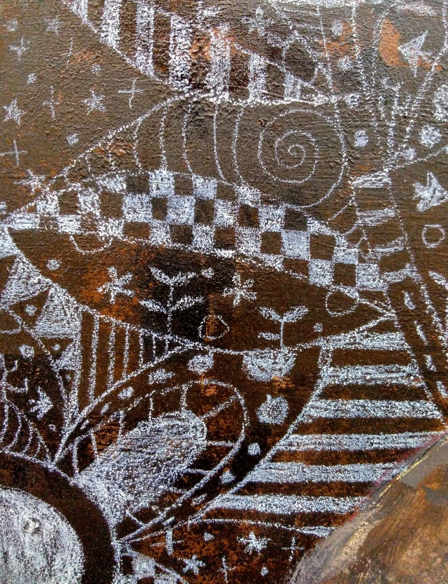 パステルで模様✏
味があって良いけどもパステルと定着剤の消費がすんごい。