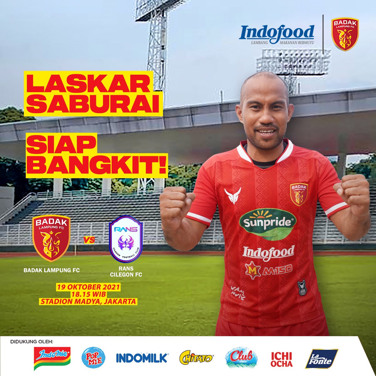 blfc_id's tweet photo. Laga keempat di fase grup akan mempertemukan BLFC dengan Rans Cilegon FC. Laskar Saburai bertekad untuk bangkit!

Mohon doa dari BLFC Fans agar diberikan kemudahan dan meraih hasil positif. Tetap dukung dari rumah masing-masing ya. https://t.co/SYwGvUmrLs