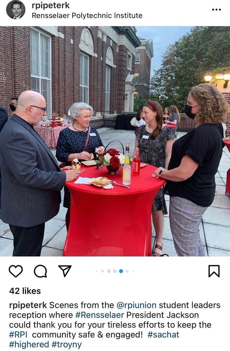 Twattts's tweet photo. Whats going on here @rpi ? Maskless, close quarters, indoors?! Little hypocritical innit? What’s the difference between them and the families and friends of student athletes? @FrankRossi @D3FBHuddle https://t.co/wEsBKSYsja