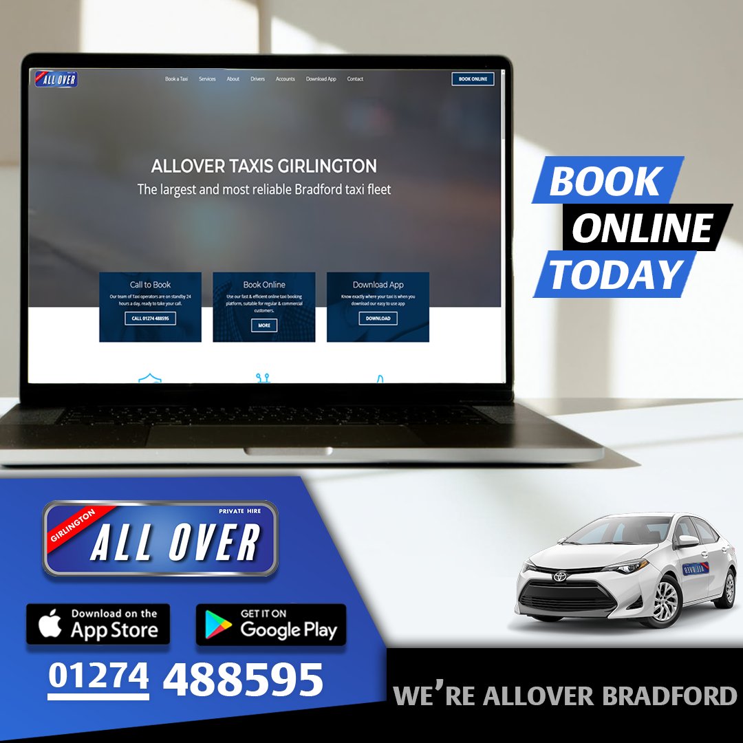 Did you know you can book a taxi via our website with just a few clicks? 
 
Download the FREE app today: onelink.to/regsnt
01274 488595
Girlington.co.uk
.
.
.
#cashless #Taxi #Girlington #AllOverTaxisGirlington