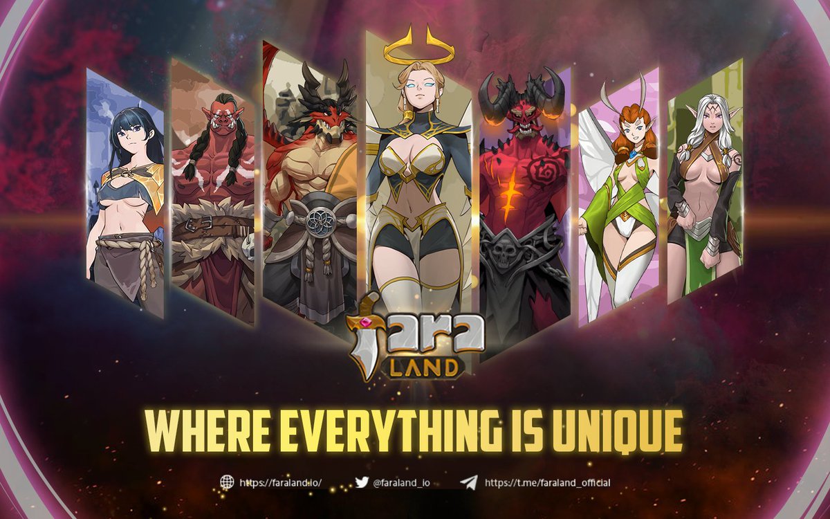 🔔 FARALAND - Where everything is unique!

🔥 Unique NFT Heroes 👀

🚀  Unique plots and art 😍

  👍🏼 Original game code ❤️

👉Read more on:
blog.faraland.io/2021/10/18/far…

#Faraland #NFT