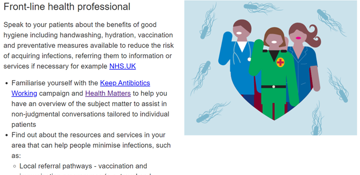 This week is #InternationalInfectionPreventionWeek 

Infection prevention control is an essential part of practice for all health &amp; care staff!

Access our free #AllOurHealth antimicrobial resistance e-learning resource to find out more now

e-lfh.org.uk/programmes/all…