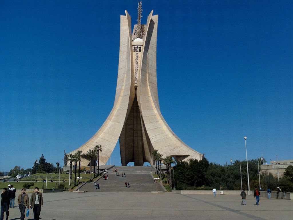 The Maqam Echahid Memorial, showcasing its architectural brilliance