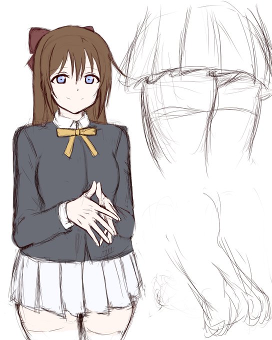 初めてこういう感じの構図描いた。 