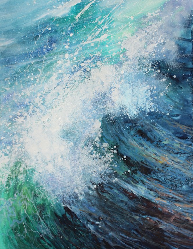 Of course I was thrilled to have a flurry of sales recently , not least because I only went to demonstrate how to paint a wild wave 😊 . Looks like I will have to get more glittering seas painted ;-) #artworkshops #Artdemos #seascapes