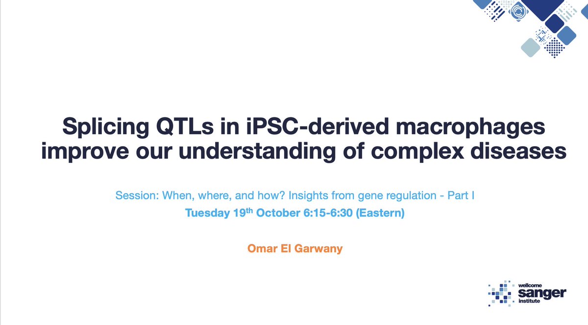 oelgarwany's tweet photo. Have you wondered if cells respond to the env by modifying alternative splicing? I'll talk at #ASHG21 (work with @npanousis/@anderson_carl/@danjgaffney) about how splicing QTLs in macrophages exposed to 24 environmental contexts help uncover the genetic basis of complex diseases! https://t.co/QYECYG0iCL