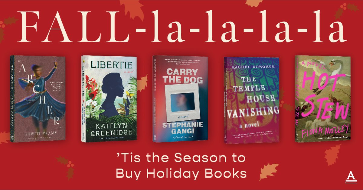 AlgonquinBooks's tweet photo. No time like the "present" to buy your holiday gifts. Buy early. Buy now. Buy Books: https://t.co/HJFwLp9a8S
#TheArcher by @theshrutster
#Libertie by @surlybassey
#CarrytheDog by @gangi_land
#TheTempleHouseVanishing by Rachel Donohue
#HotStew by @FJMoz
#fiction #ShopIndie https://t.co/W6g17Gsocu