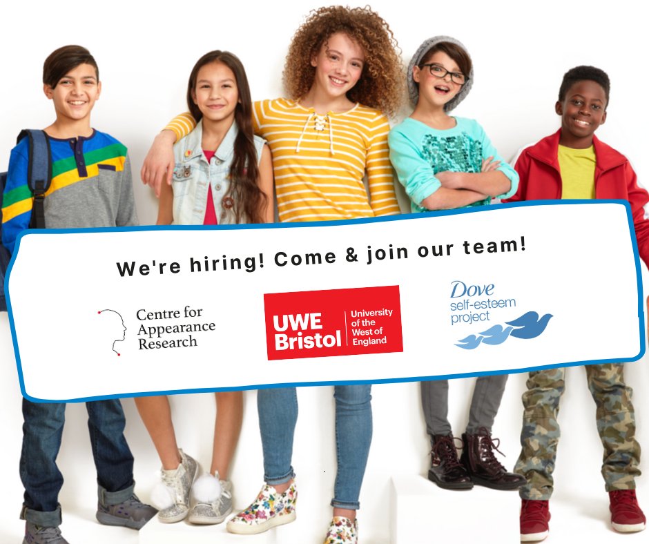 We are looking for a Research Admin to join an international team of researchers on a long-standing academic partnership between the Centre for Appearance Research (UWE) &amp; the <a href="/Dove/">Dove</a> Self-Esteem Project, a global youth initiative funded by <a href="/Unilever/">Unilever</a> bit.ly/3BSsjat