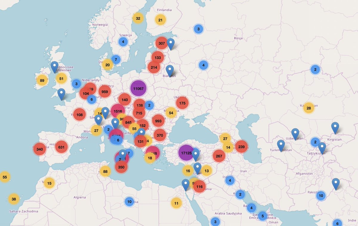CodeWeekPL's tweet image. Prezentujemy dzisiejszą mapę wydarzeń @CodeWeekPL :) Liczba ta cały czas rośnie. Dziękujemy! @jciesz @Andruszkiewicz1 @JustOrlowska @CyfryzacjaKPRM @MEIN_GOV_PL @gzajaczkowski @KrzysiekSzubert