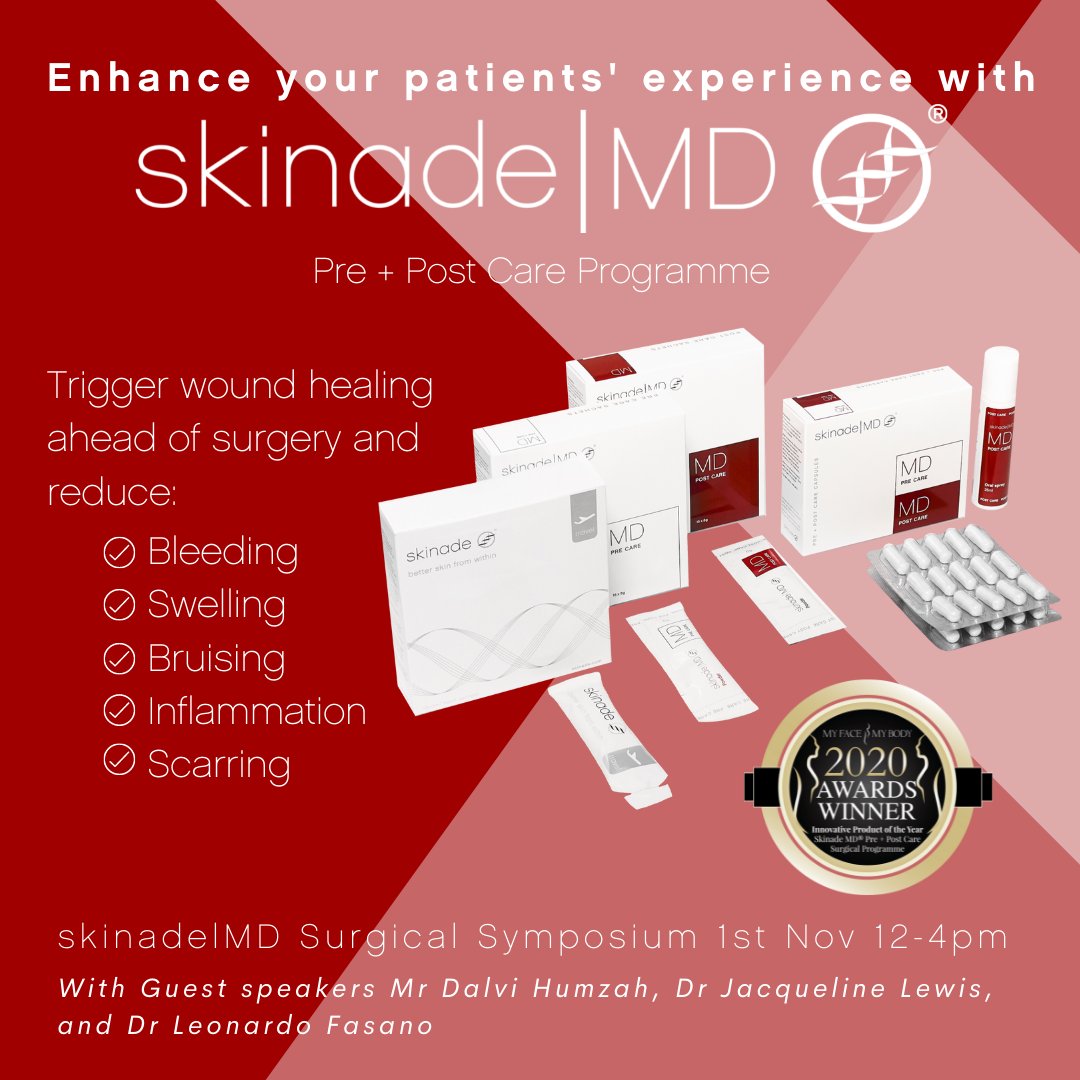 #thepmfajournal are delighted to share the upcoming skinade|MD Pre + Post Care Programme Surgical Symposium, hosted by <a href="/skinade/">skinade</a>. 

For more information follow <a href="/skinade/">skinade</a> and contact info@skinade.co.uk to register.
