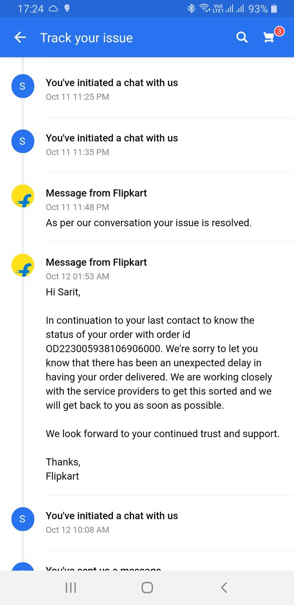 Saritbanerjee8's tweet photo. Why the Fake commitment by your company. Last few days I got the to many massages from solved the issue but nothing  happen. Totlly bluffing if not delivered that product told me.  @flipkartsupport https://t.co/B1MlBa8c2s