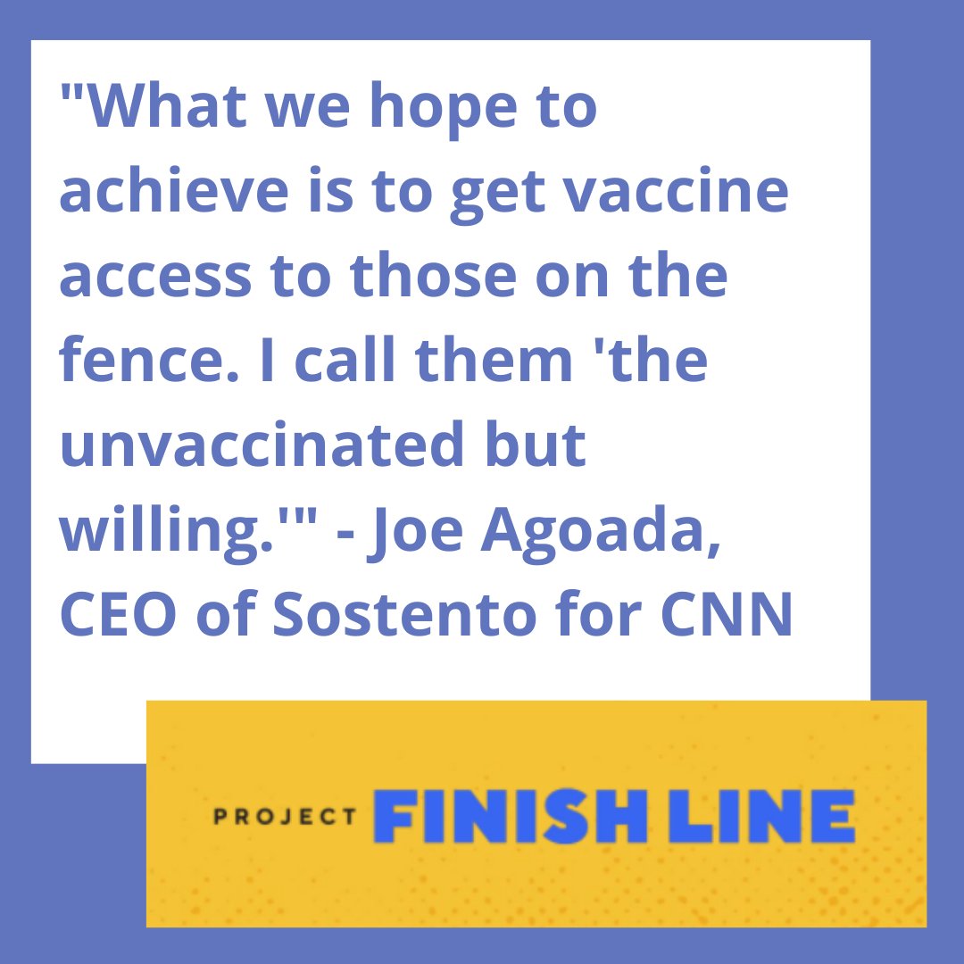 wafcclinics's tweet photo. Joe Agoada, CEO of Sosteno, and his work with Project Finish Line were featured in a CNN article.
WAFCC is proud to have 12 clinics enrolled in this initiative!
Read the full article at https://t.co/mxiN17I9r8.
#nonprofit #freeandcharitableclinics #vaccines #ProjectFinishLine https://t.co/nK1AUJVpHa