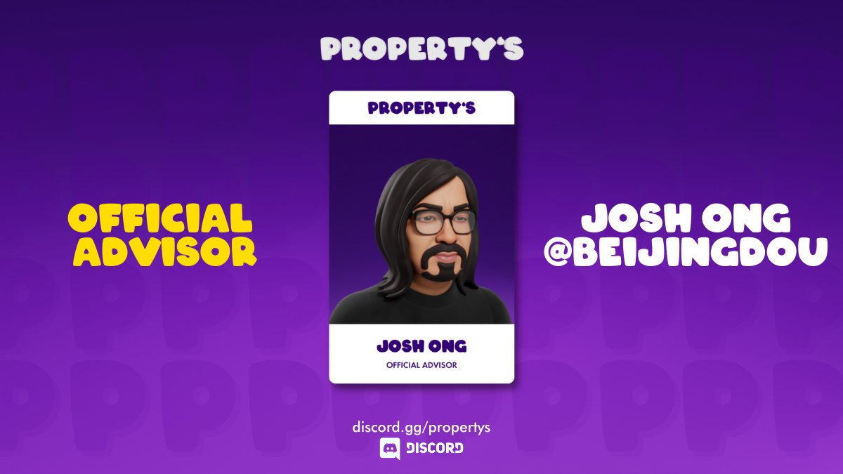 propertys_nft's tweet photo. We are incredibly happy to announce a new addition to the @propertys_nft family 🔥😱

Josh Ong @beijingdou will join the team as the official marketing &amp; communications advisor 🏠📢

Say "Hi Josh" in the comments to show some love! 💜
Also, peep the honorary card 👀🔥

Let's Go!! https://t.co/nfmYtzqF8p