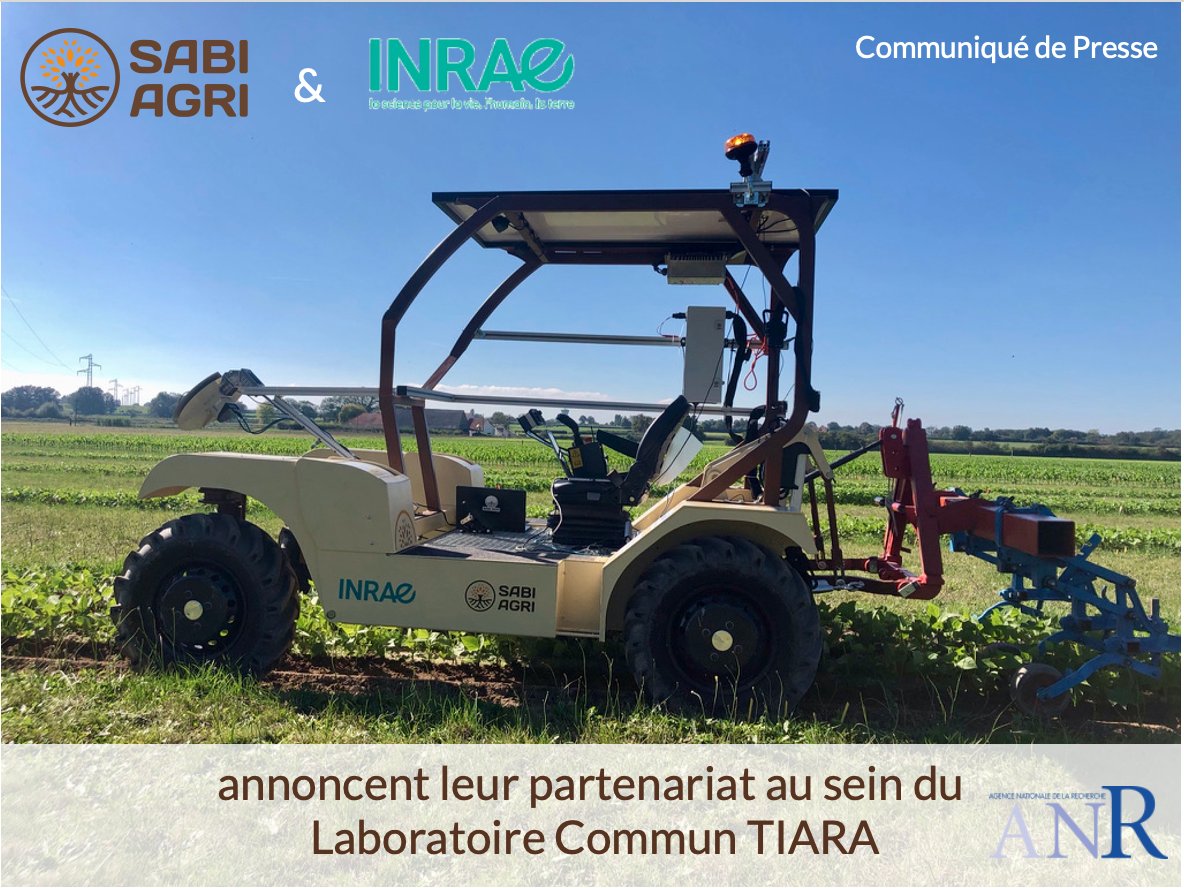 📢 [COMMUNIQUÉ DE PRESSE] 📢 @SAS_SabiAgri et l'@INRAE_France s'unissent pour concevoir la robotique agroécologique de demain! L'@AgenceRecherche a validé le Laboratoire Commun TIARA. Pour en savoir plus, c'est ici! 👉 urlr.me/BpKQF @Pole_CIMES @FIRA_team @RobagriO