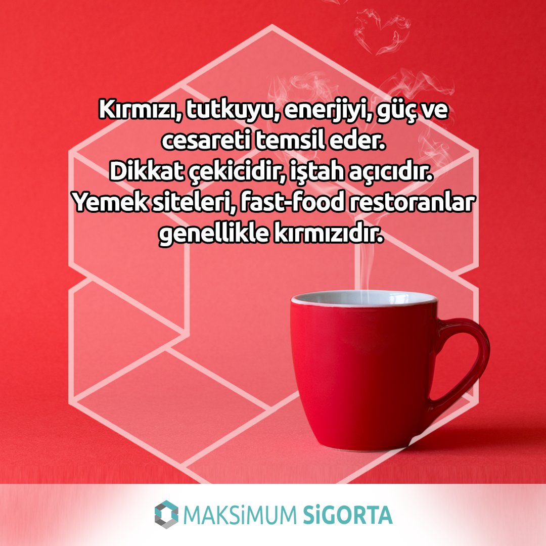 maksimumsigorta's tweet image. Günlük hayatımız içinde aldığımız ürünlerden tercih ettiğimiz web sitelerine kadar her karar sürecimizde renklerin de etkisi var. Renklerini anlamlarını bilirseniz, siz de işinizde, alanınıza en uygun renkleri kullanabilirsiniz.🎨

#MaksimumSigorta #RenklerinDili #KurumsalRenkler