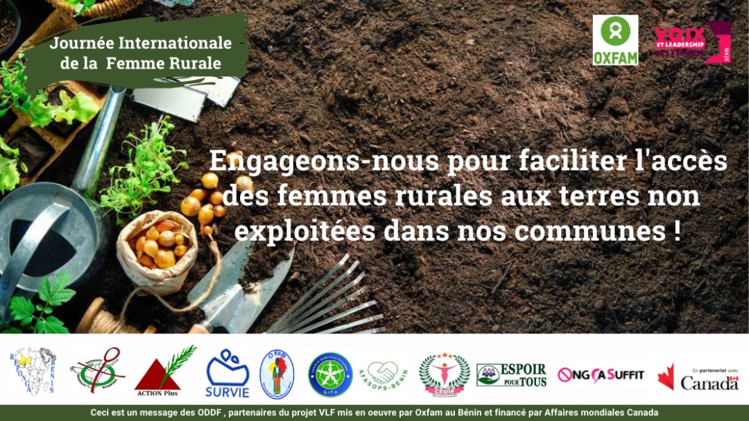 #JIFR2021 #VLF229🇧🇯🇨🇦
 Œuvrons pour l'accès des terres non exploitées dans nos communes aux femmes rurales en vue d'améliorer la production, la nutrition, l’environnement et les conditions de vie des populations.