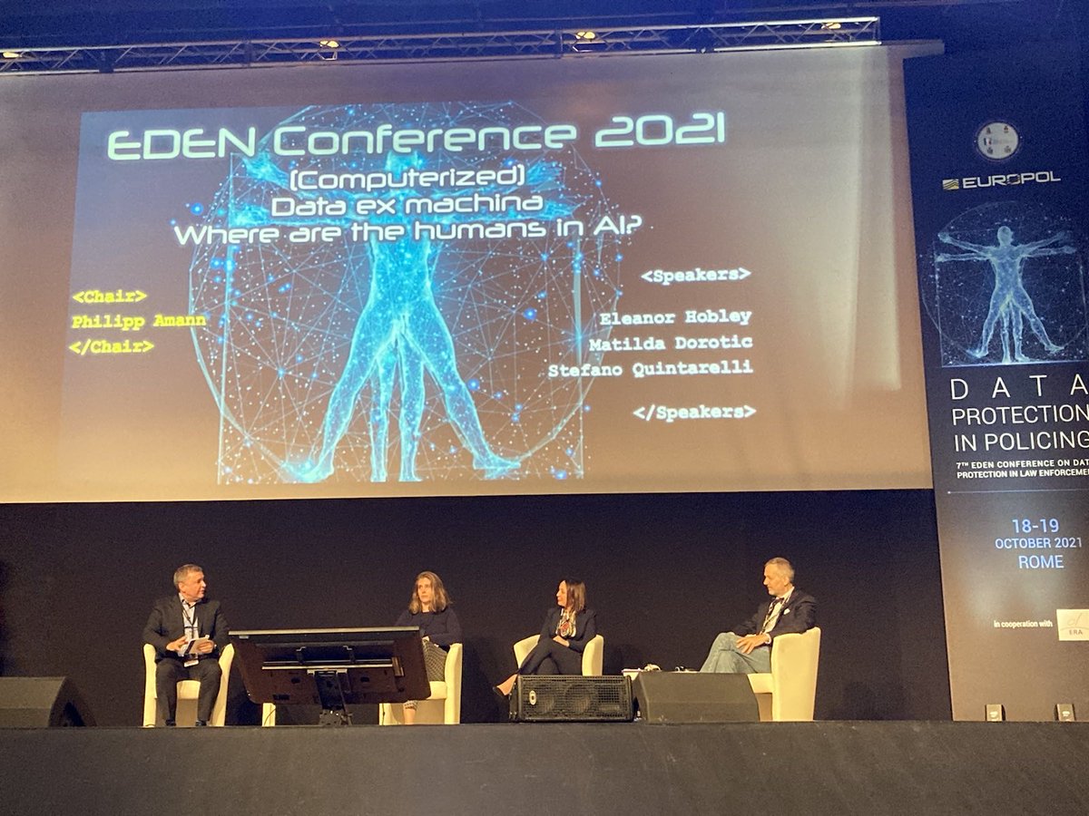 Where are the humans in #AI? 🤖 The #EC3Europol Head of Expertise &amp; Stakeholder Management moderated an engaging session trying to find the answer at #EDEN2021 💬

#ArtificialIntelligence 
#LawEnforcement 
#HumanAfterAll