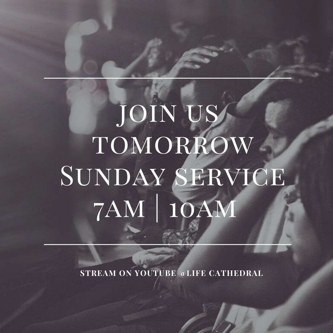 life_cathedral's tweet photo. Just as a body, though one, has many parts, but all its many parts form one body, so it is with Christ.
1 Corinthians 12:12
Get ready for an exciting time in the Lord tomorrow.
1️⃣st Serv-  am
2️⃣nd Serv- 10am

Check on and invite someone whom you've not seen in church for a while https://t.co/L1IDIUMOfv