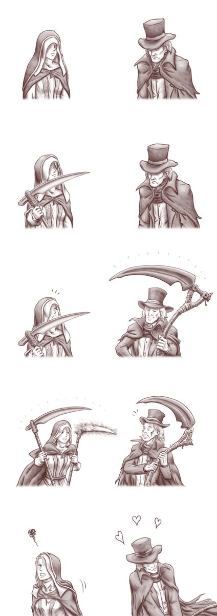 chang_draws's tweet photo. Scythe Showdown 
#Bloodborne #DarkSouls #DarkSouls3 https://t.co/WOBcopr1tT