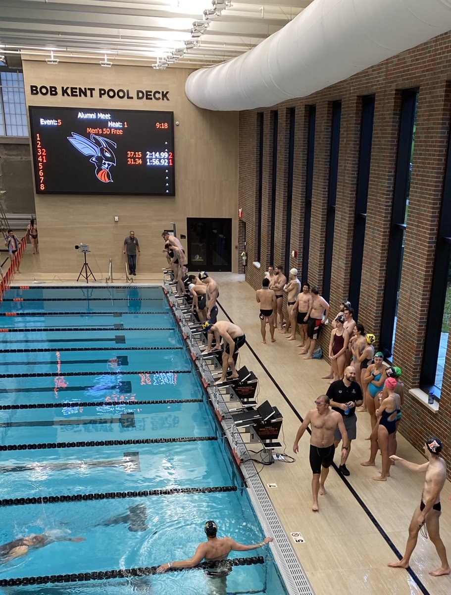 kcollege's tweet photo. Underway this morning: The alumni swimming meet at the new natatorium, the volleyball alumni odds and evens game at Anderson Athletic Center and an indoor cycling ride led by Mary-Katherine Thompson Miller '06 at the Fitness and Wellness Center. #KHomecoming https://t.co/o9ZIxk1gba