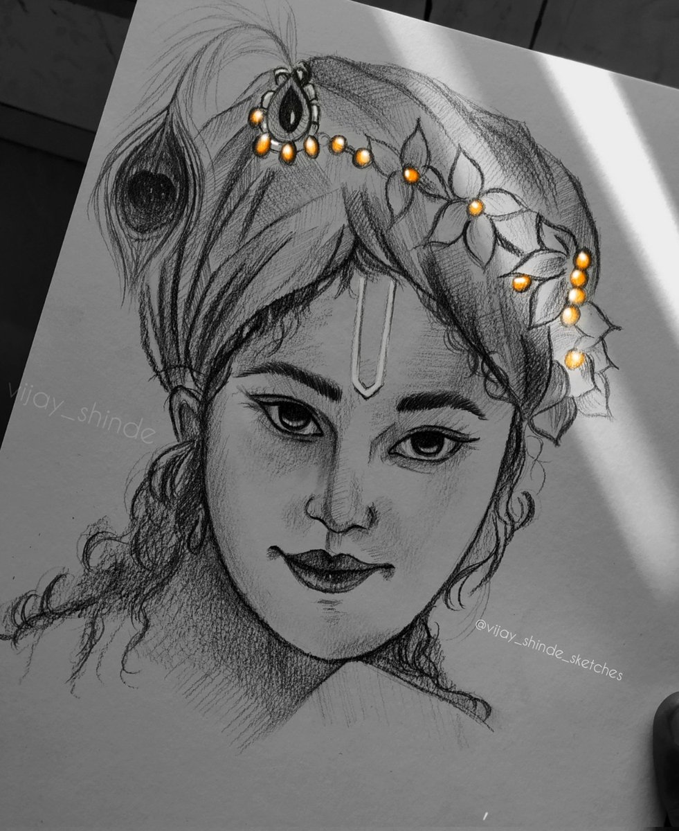 राधे शाम 🦚❤
. 
. 
Sketch on A4 size (digital touch) 
.. 
. 
How's it? 
Let me know in comment section 
. 
Follow on Instagram❤@vijay_shinde_sketches