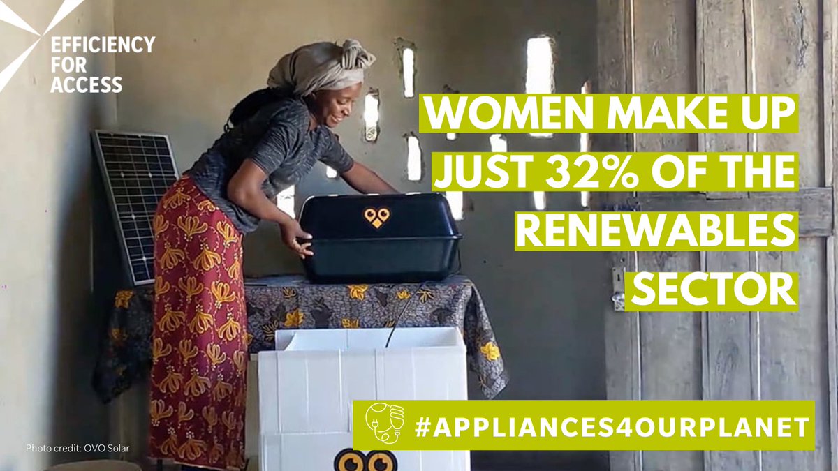 PowerAfricaUS's tweet photo. Women make up just 32% of the renewables sector. Learn how our Programme Partner, @SEforALLorg, is championing female energy leaders to help ensure a just and inclusive clean energy transition: 
https://t.co/SsmXcWnv9I

#Appliance4OurPlanet @EforA_Coalition https://t.co/dHzQPzFdIK