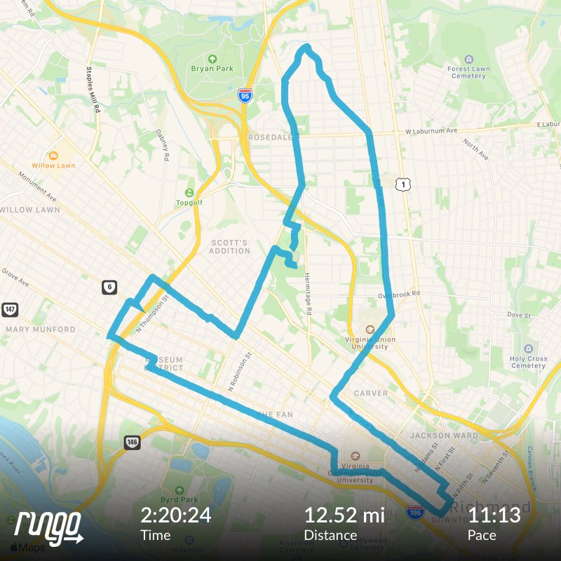 Enjoyfood_'s tweet photo. 12 mile training run ✅ #sbmtt #marathon #rva https://t.co/fJ96Ixdzyu https://t.co/TsVvwJwHaF