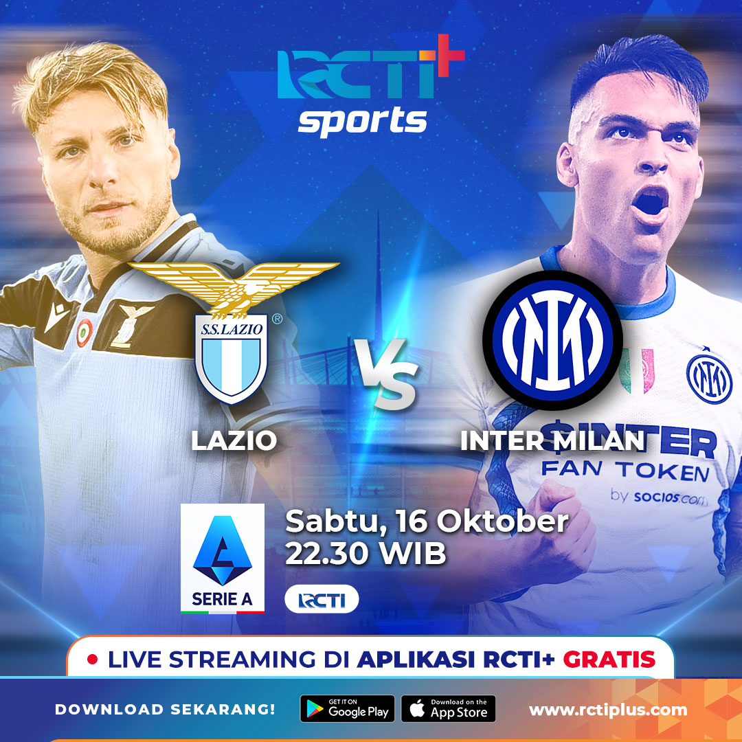 RCTIPlus's tweet photo. @idextratime #TONIGHTMATCH 16 Oktober
Live on #RCTIPlus
SERIE A
Lazio vs Inter Milan
Pukul 22.30 WIB
Link: https://t.co/nxfTbNv6So
AFC Champions League
AL Wahda (UAE) vs AL Nassr (KSA)
Pukul 22.00 WIB
Link: https://t.co/q6kNGRkB9V
#SerieA #AFCChampionsLeague https://t.co/m8Zk4GPQIa