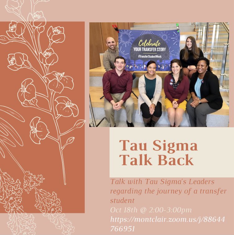 tausigma_msu's tweet photo. Tau Sigma Talk Back October 18th 2-3pm ‼️ Join our first #transferstudentweek event❗️ Meet and greet with alumni and current transfer students to share and discover transfer journeys. @MSUadmission 

#studenttransferweek #msuadmission  #msu #montclairstateuniversity https://t.co/In2SXHHSYO