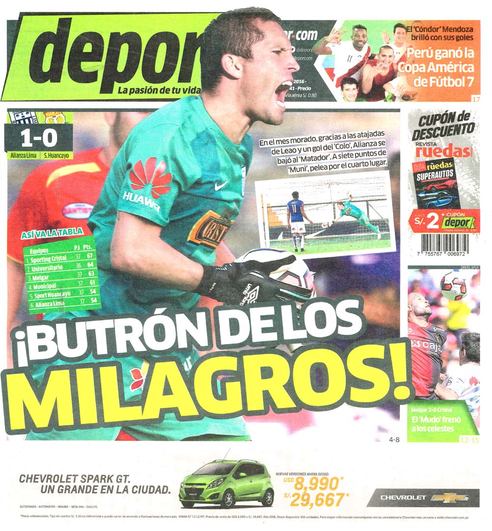 memorias_al's tweet photo. ⏳Faltan 6 horas y 23 minutos para que Alianza Lima enfrente a Mannucci por la Fase 2 - Liga 1.

En #memoriasALpapel📰💜 recordar la última vez que los grone vencieron un día como hoy. Fue hace 5 AÑOS📅 cuando en Matute🏟️se ganó por 1-0 ante Sport Huancayo con gol de @Nando043 🇺🇾 https://t.co/at5xKuevEv