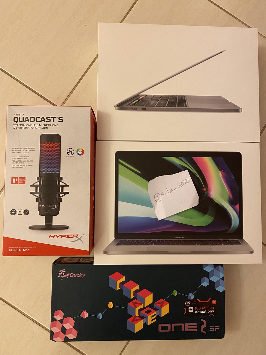 Sidman010383's tweet image. Due to life circumstances, I must stop gaming because life is busy, therefore I have a giveaway of a m1 MacBook, an Intel i5 Macbook, a ducky keyboard and finally a microphone.
To enter this #giveaway ,
👉follow
👉Like and retweet

Good luck 😎